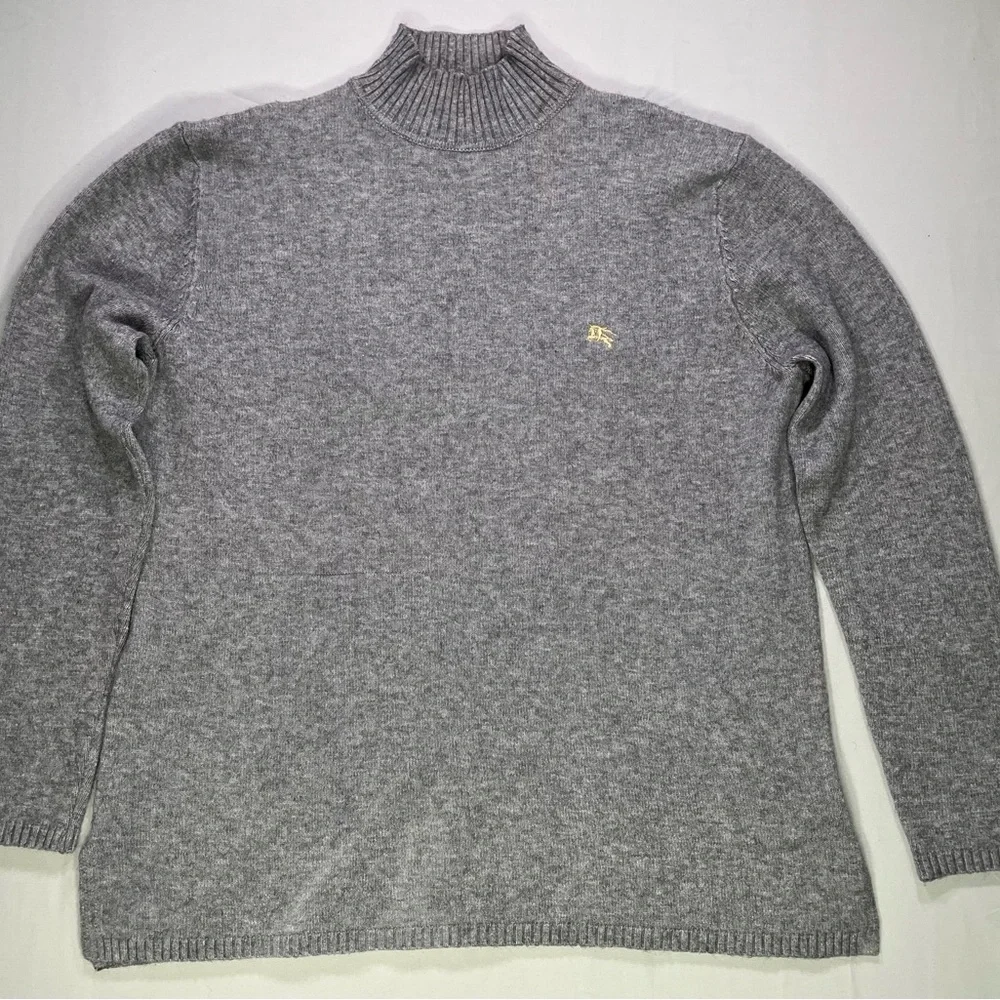 Burberry Women’s Classic Gray Mock Neck Sweater - Medium - Picture 2 of 8